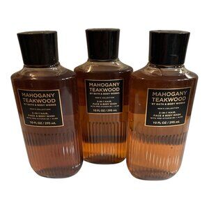 (3) Bath and Body Works MAHOGANY TEAKWOOD 3-in-1 Hair, Face Body Wash Shower Gel